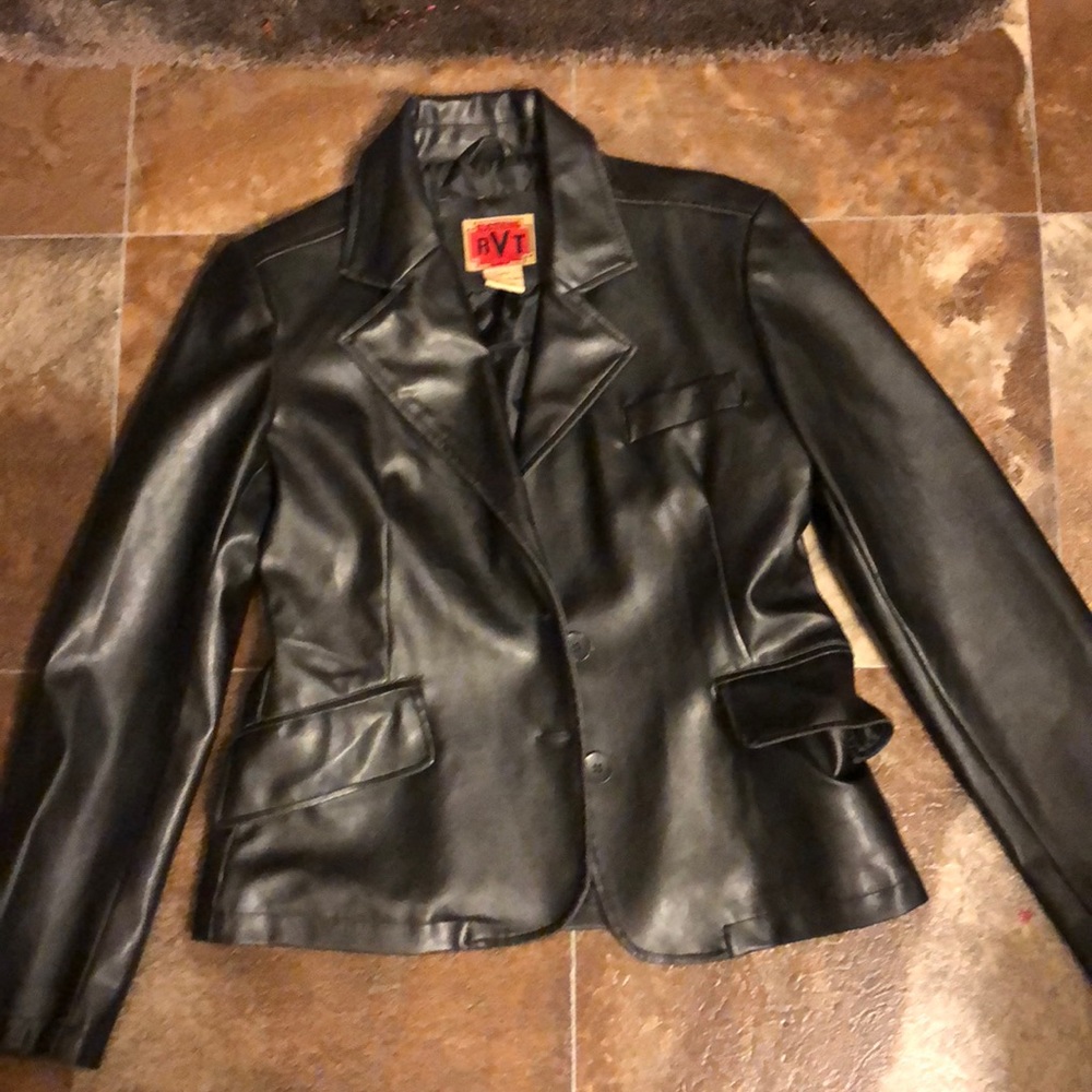 Black leather coat
